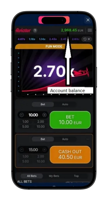Aviator App Account Balance