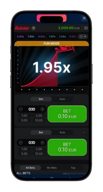 Aviator App Demo mode