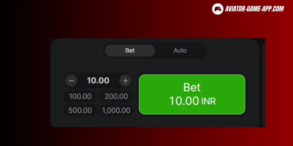 Bet Size Selection Screen