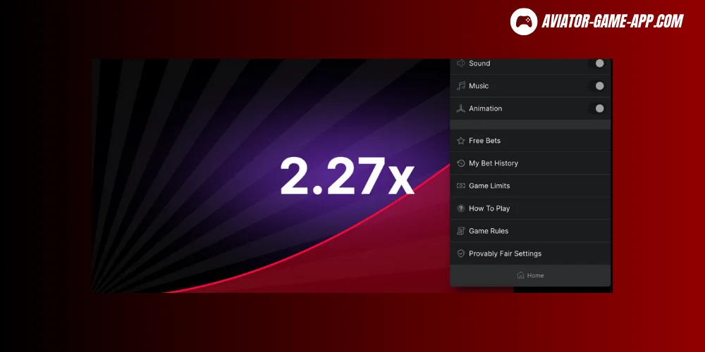 Game setting in Aviator