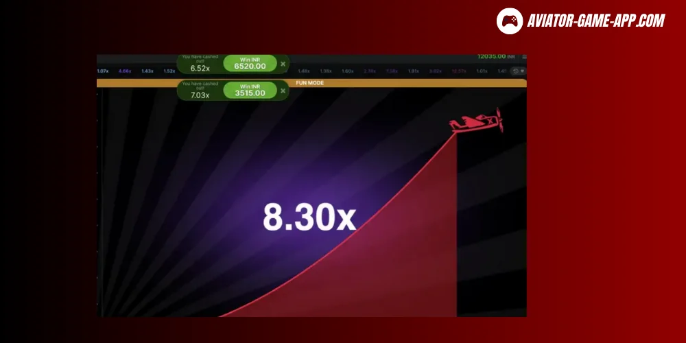 The moment of receiving the winnings at a double bet