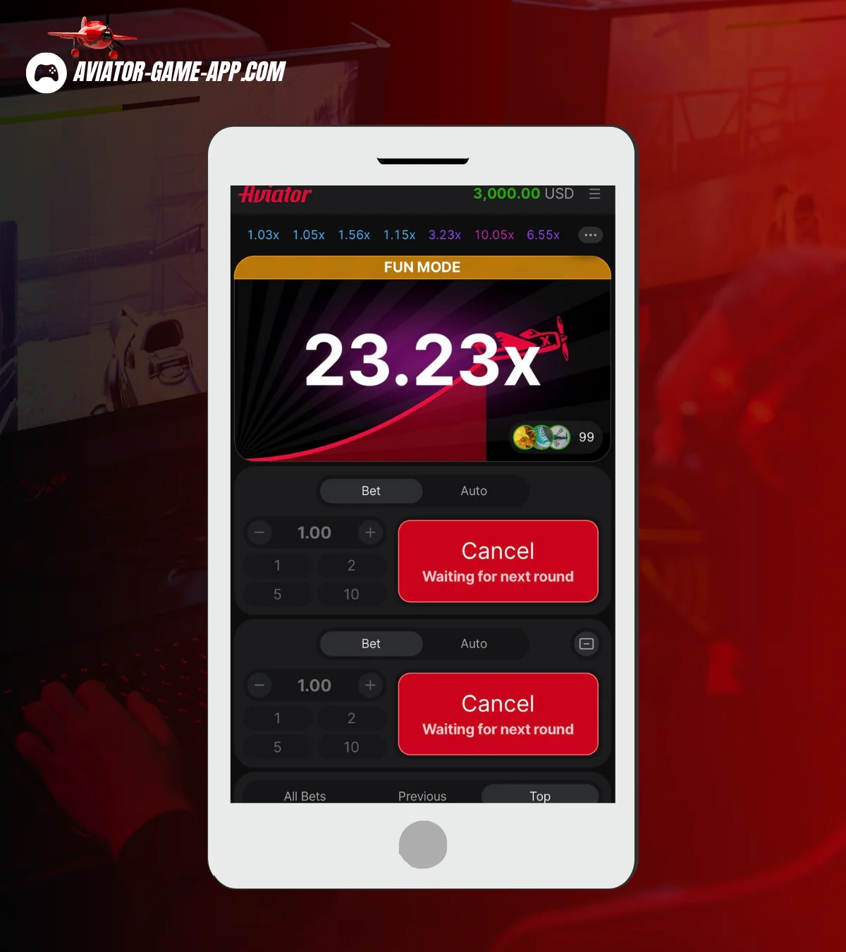 Aviator round in progress